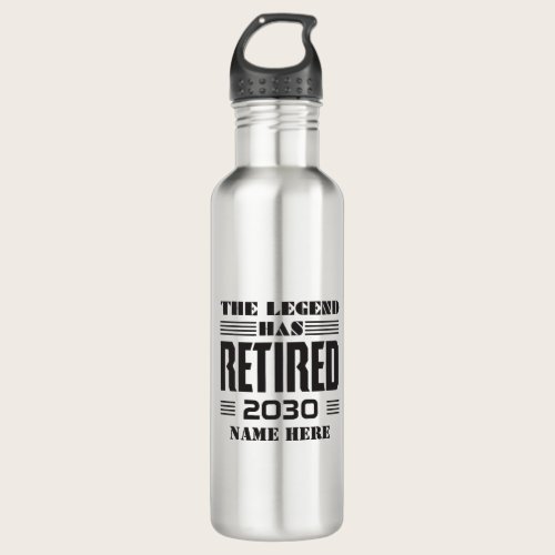 Retirement The Legend Has Retired Personalized Stainless Steel Water Bottle
