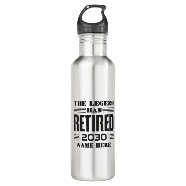 Retirement The Legend Has Retired Personalized Stainless Steel Water Bottle (Front)