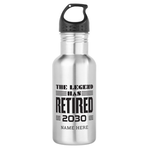 Retirement The Legend Has Retired Personalized Stainless Steel Water Bottle