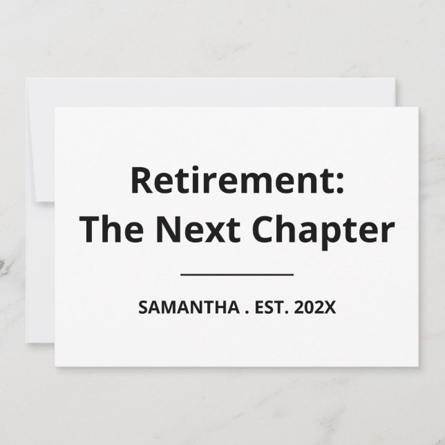 Retirement: The Next Chapter Funny Retirement Card (Front)