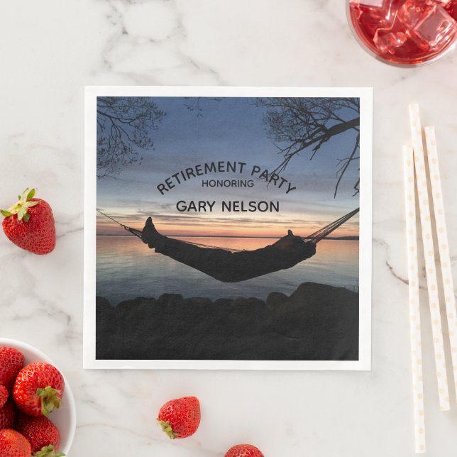 Retirement Theme - Party Paper Dinner Napkins (Insitu)