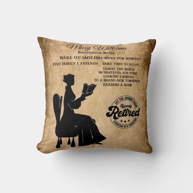 Retirement Throw Pillow (Front)