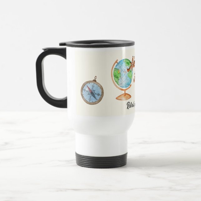 Retirement Travel Adventure Awaits Globe  Mug (Left)