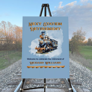 Retirement Travel Rolling into Train Next Station Foam Board