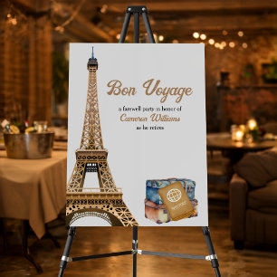 Retirement Travel Theme Bon Voyage Eifel Tower Foam Board