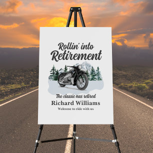 Retirement Travel Theme Classic Motorbike Rolling Foam Board