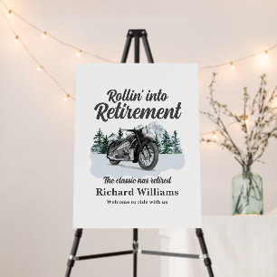Retirement Travel Theme Classic Motorbike Rolling Foam Board