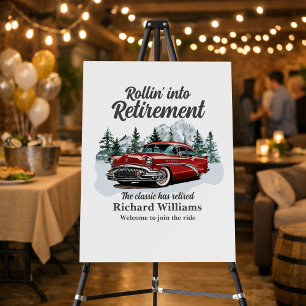 Retirement Travel Theme Classic Retro Car Rolling Foam Board
