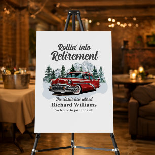Retirement Travel Theme Classic Retro Car Rolling Foam Board
