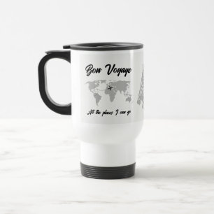 Retirement Travel Themed Party World Map Vintage Mug