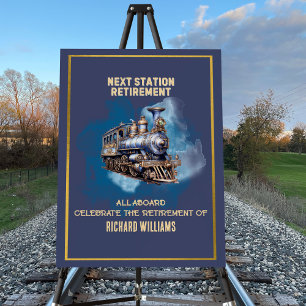 Retirement Travel Themed Train Next Station Party  Foam Board