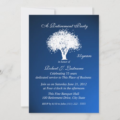 Retirement Tree Silhouette Invitation