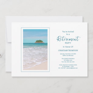 Retirement Tropical Beach Themed Party Invitation
