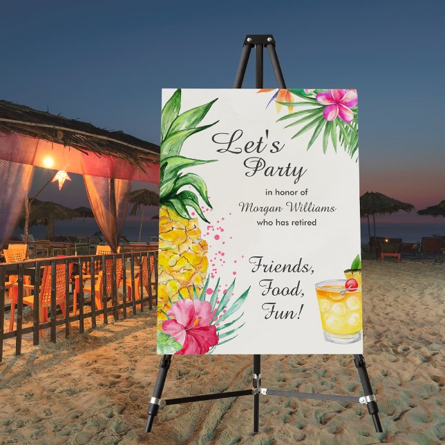 Retirement Tropical Summer Cocktail Party Foam Board (Creator Uploaded)