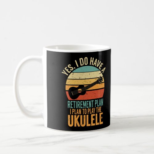 Retirement Ukulele Player Vintage Retro Style Coffee Mug