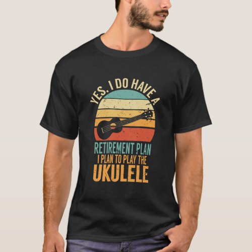 Retirement Ukulele Player Vintage Retro Style T_Shirt