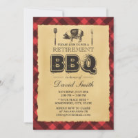 Retirement Vintage Pig Roast BBQ Party Invitation