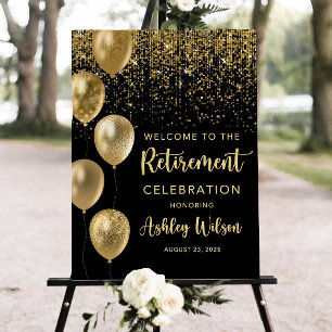 Retirement Welcome Sign, Balloons Retirement Celeb Foam Board