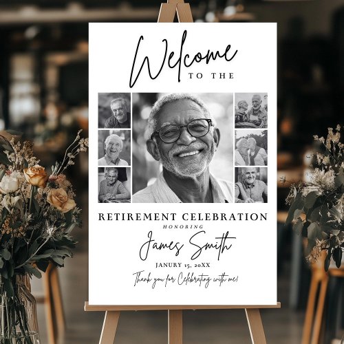 Retirement Welcome Sign with Picture and Photo 