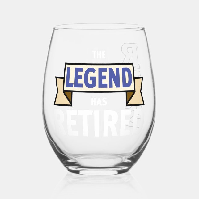 Retirement Wine Glass Humorous (Front)