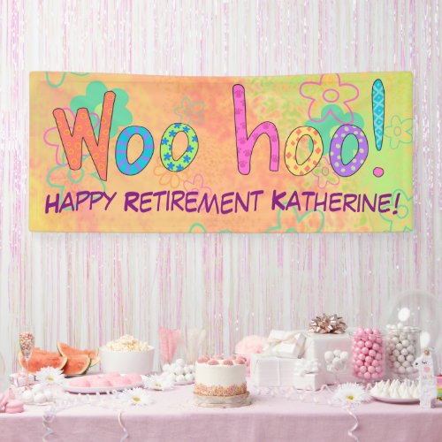 Retirement WooHoo Name Personalized Banner