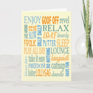 Retirement words and advice card