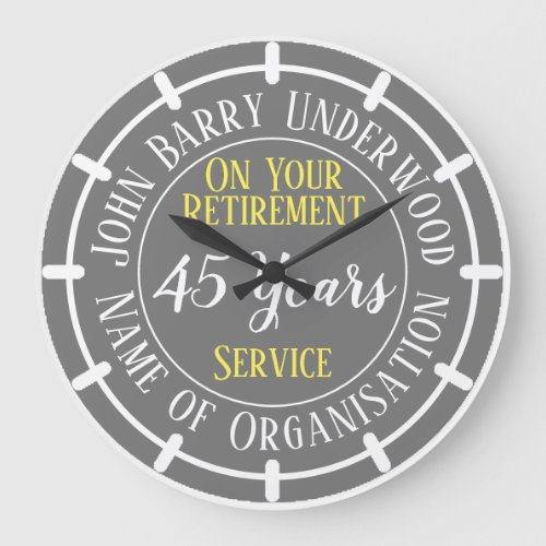 Retirement Years Served Large Presentation Clock