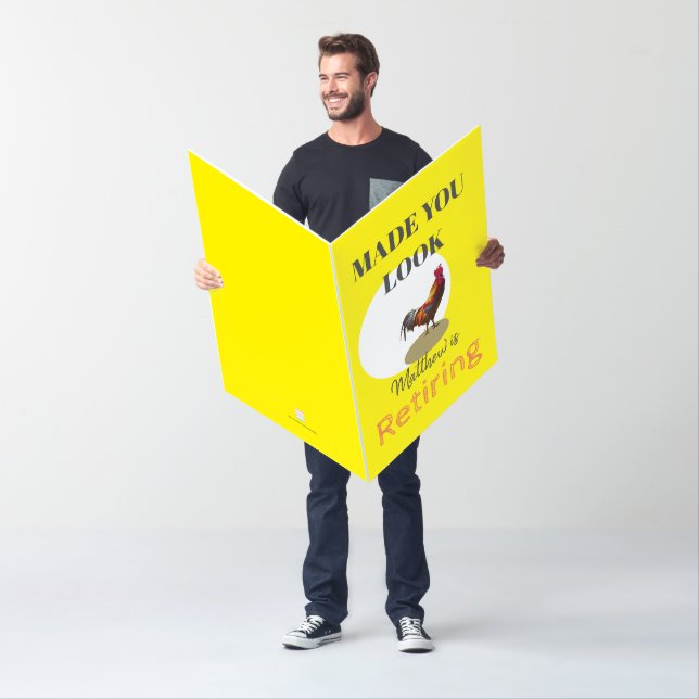 Retirement Yellow Fun Rooster Chicken Card (In Situ)