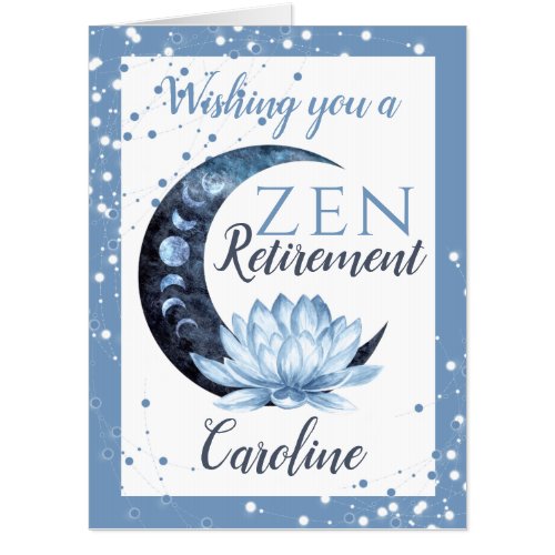 Retirement Zen Lotus Flower Big Card