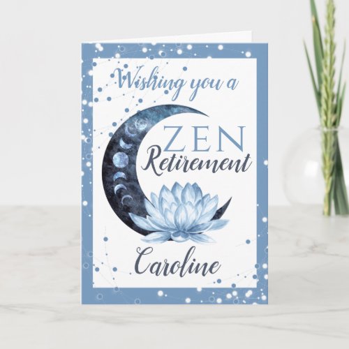 Retirement Zen Lotus Flower Card