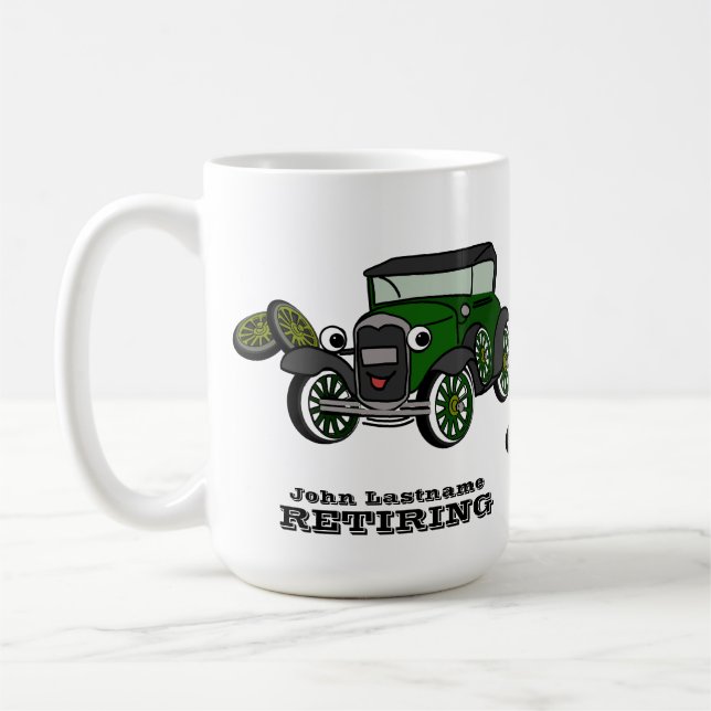 Retiring Antique Car Coffee Mug (Left)