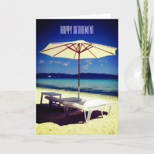 retiring beach chairs card