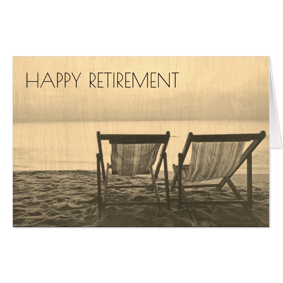 retiring beach chairs card | Zazzle