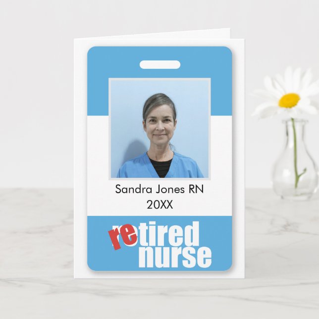 retiring nurse personalized photo retirement card (Small Plant)