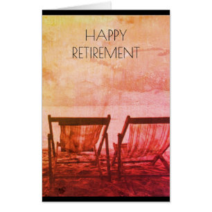 retiring retro beach chairs card