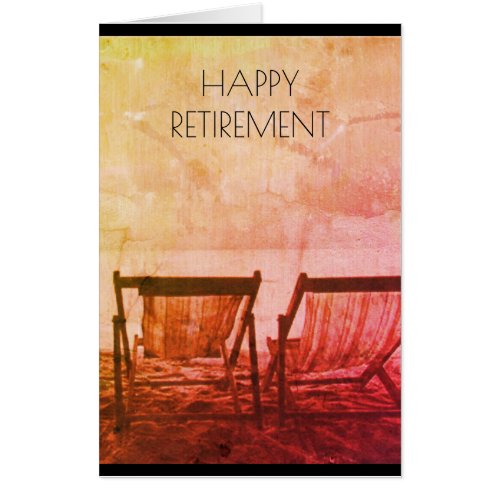 retiring retro beach chairs card