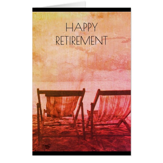 retiring retro beach chairs card (Front)