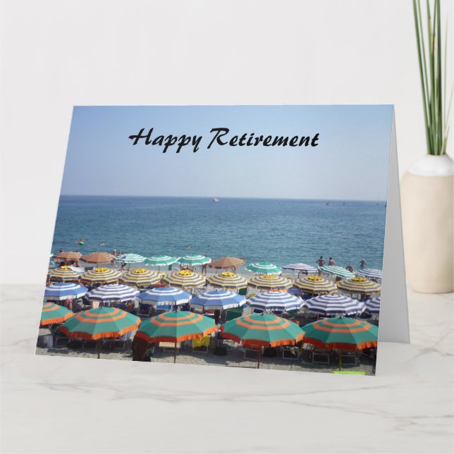 retiring striped umbrellas big card (Front)