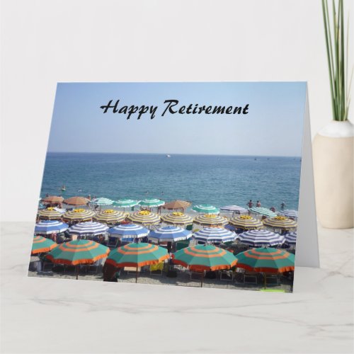 retiring striped umbrellas big card