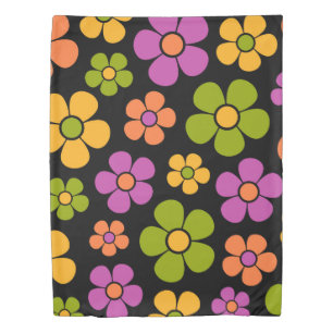 Reto 1960s Style Mid Mod Floral Pattern Duvet Cover