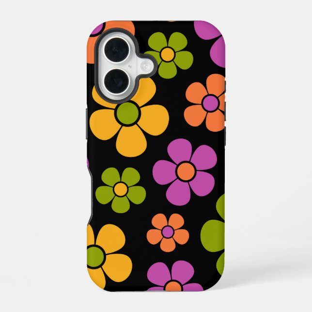 Reto 1960s Style Mid Mod Floral Pattern Iphone Case (Back)