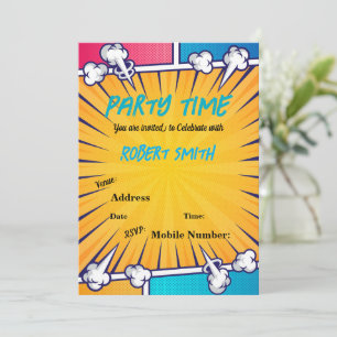 Reto Pop Art Personalized Invitation