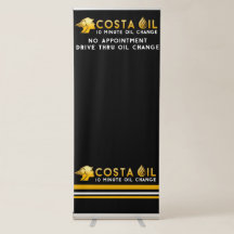 Retractable Costa Oil banner