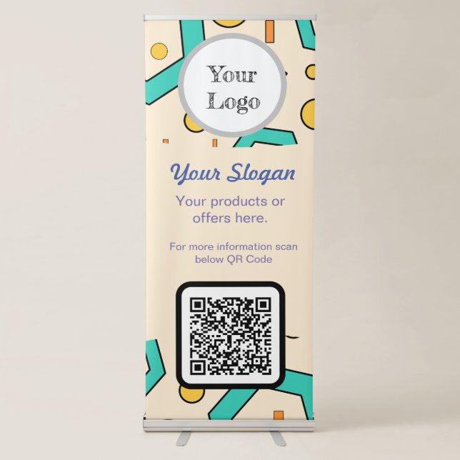 Retractable Custom QR Code Standing Banner Stand (Front)