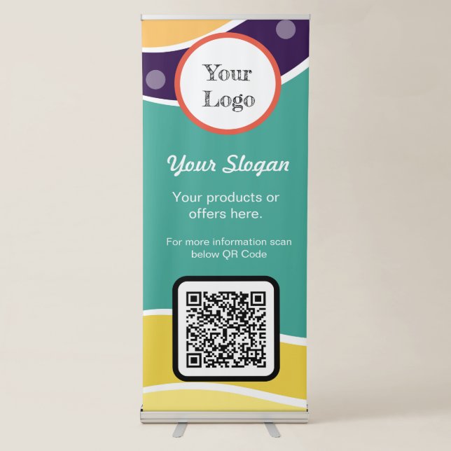 Retractable Event QR Code Standing Banner Stand (Front)