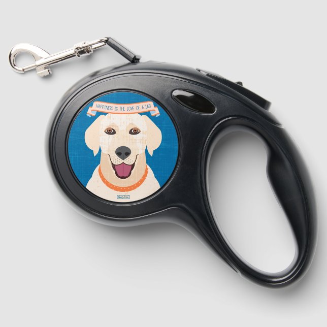 Retractable Leash with Labrador Retriever Art (Front)
