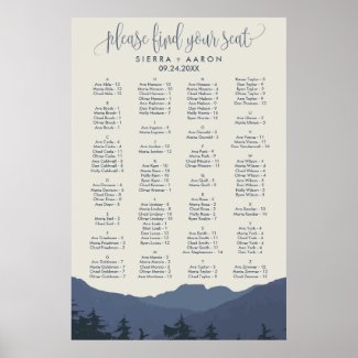 Retreat to the Mountains Alphabet Seating Chart