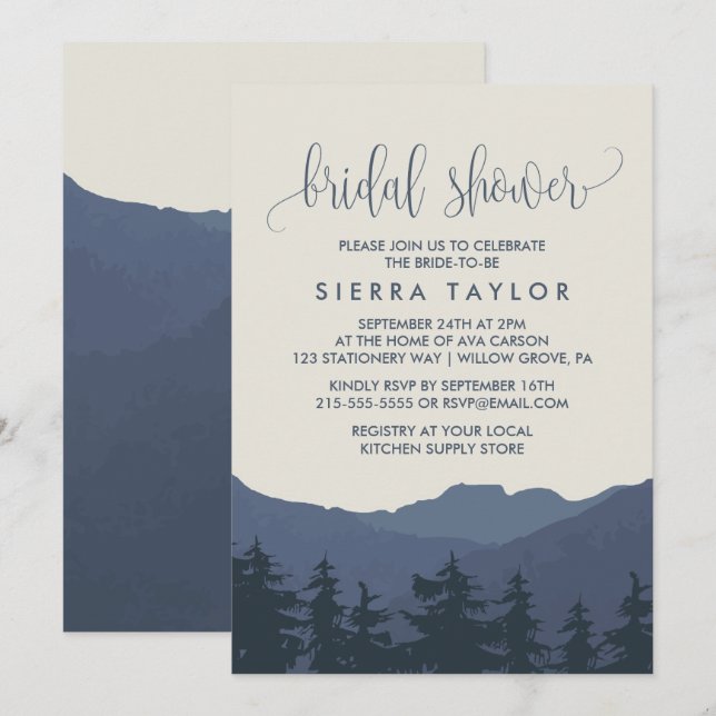 Retreat to the Mountains Bridal Shower Invitation (Front/Back)