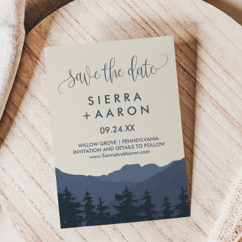 Retreat To The Mountains Save The Date Card by FreshAndYummy at Zazzle