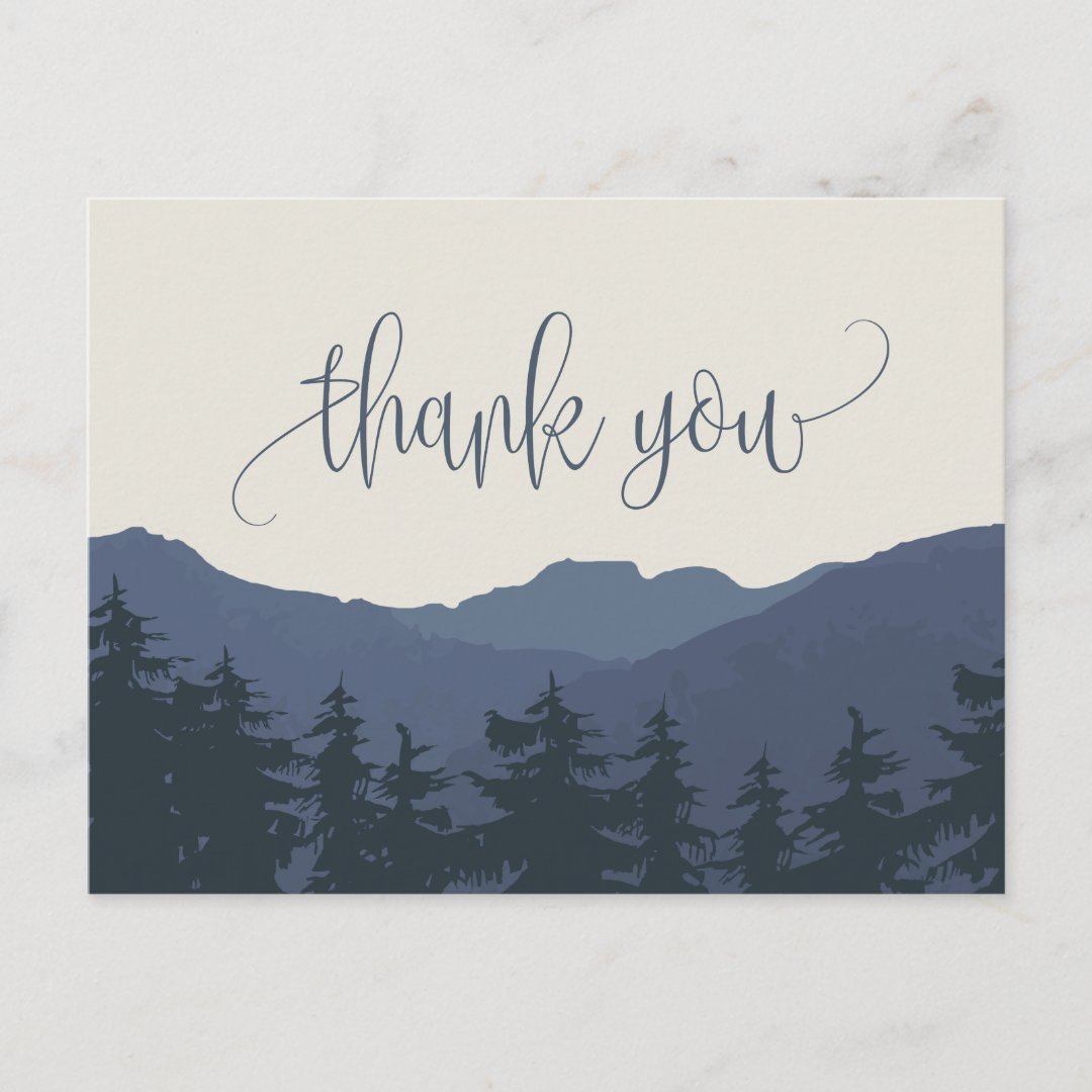 Retreat to the Mountains Thank You Postcard | Zazzle